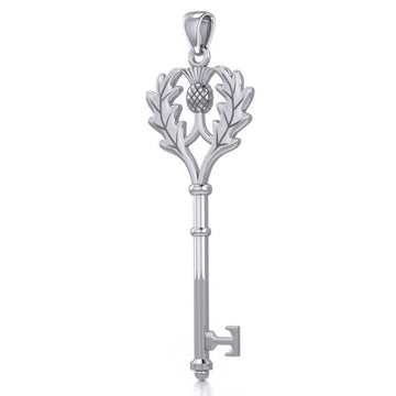 Thistle Spiritual Enchantment Key Silver Pendant TPD5682 - Jewelry